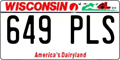 WI license plate 649PLS