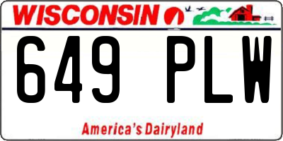 WI license plate 649PLW