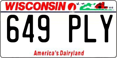 WI license plate 649PLY