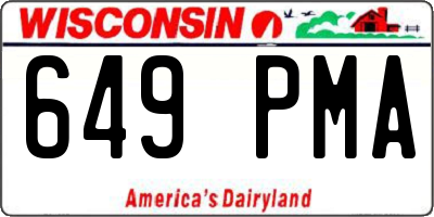 WI license plate 649PMA
