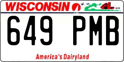 WI license plate 649PMB
