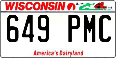 WI license plate 649PMC