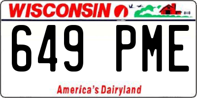 WI license plate 649PME
