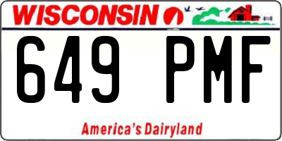 WI license plate 649PMF