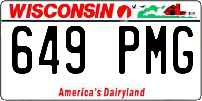 WI license plate 649PMG