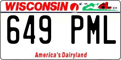 WI license plate 649PML