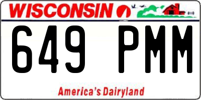 WI license plate 649PMM