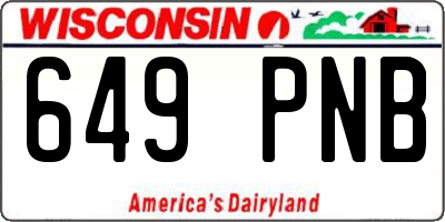 WI license plate 649PNB