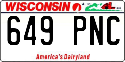 WI license plate 649PNC