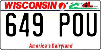 WI license plate 649POU