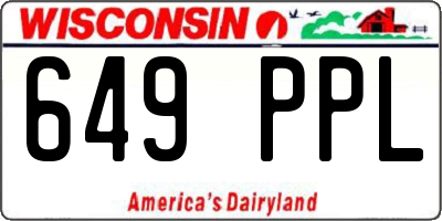 WI license plate 649PPL