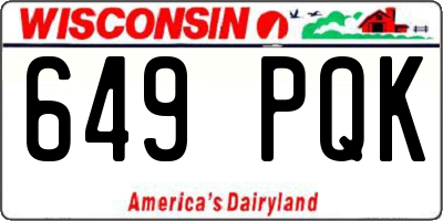 WI license plate 649PQK