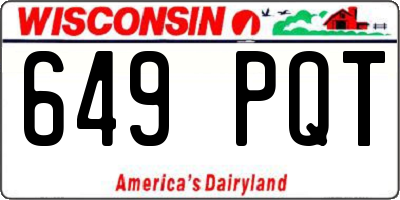 WI license plate 649PQT