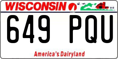 WI license plate 649PQU