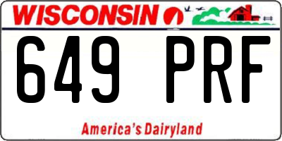 WI license plate 649PRF
