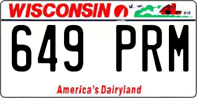 WI license plate 649PRM