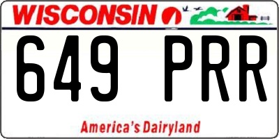WI license plate 649PRR