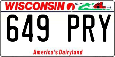 WI license plate 649PRY