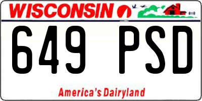 WI license plate 649PSD