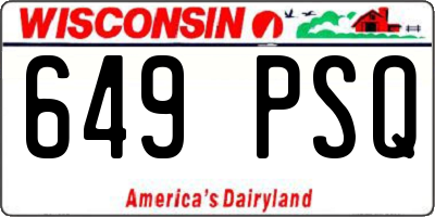 WI license plate 649PSQ