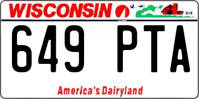 WI license plate 649PTA