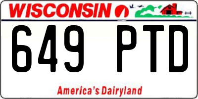 WI license plate 649PTD
