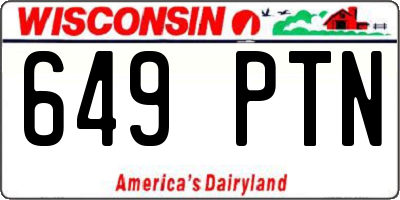 WI license plate 649PTN
