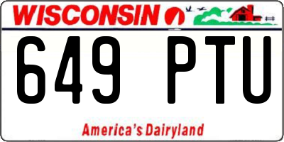 WI license plate 649PTU