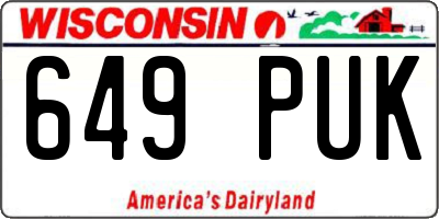 WI license plate 649PUK
