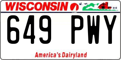WI license plate 649PWY