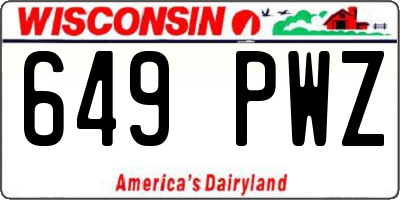 WI license plate 649PWZ