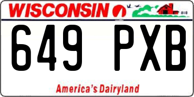 WI license plate 649PXB
