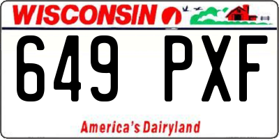 WI license plate 649PXF