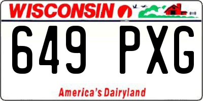 WI license plate 649PXG