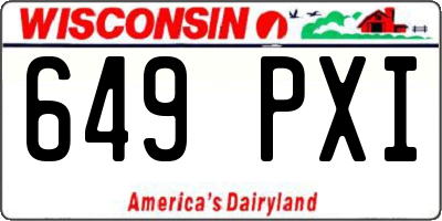 WI license plate 649PXI