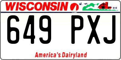 WI license plate 649PXJ