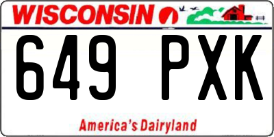 WI license plate 649PXK