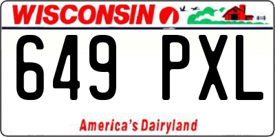 WI license plate 649PXL