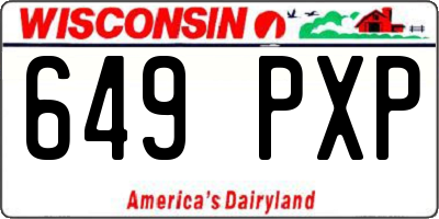 WI license plate 649PXP