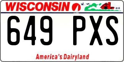 WI license plate 649PXS