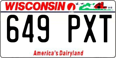 WI license plate 649PXT