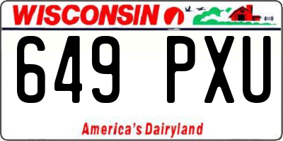 WI license plate 649PXU