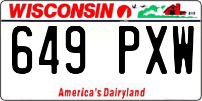 WI license plate 649PXW
