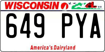 WI license plate 649PYA