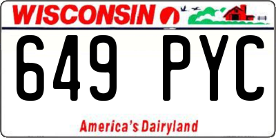 WI license plate 649PYC