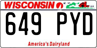 WI license plate 649PYD