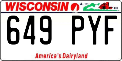 WI license plate 649PYF