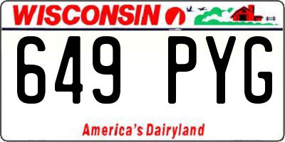 WI license plate 649PYG