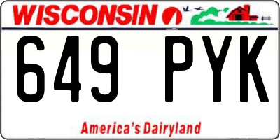 WI license plate 649PYK