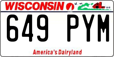 WI license plate 649PYM